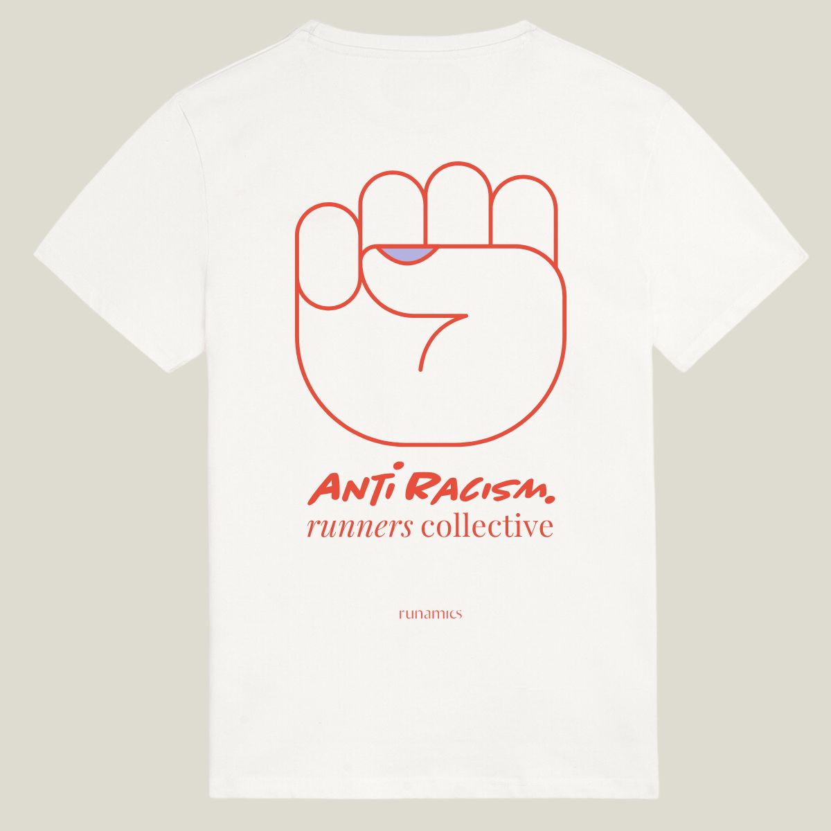 Anti Racism Runners Collective, T-Shirt, unisex, weiß, regenerative Baumwolle