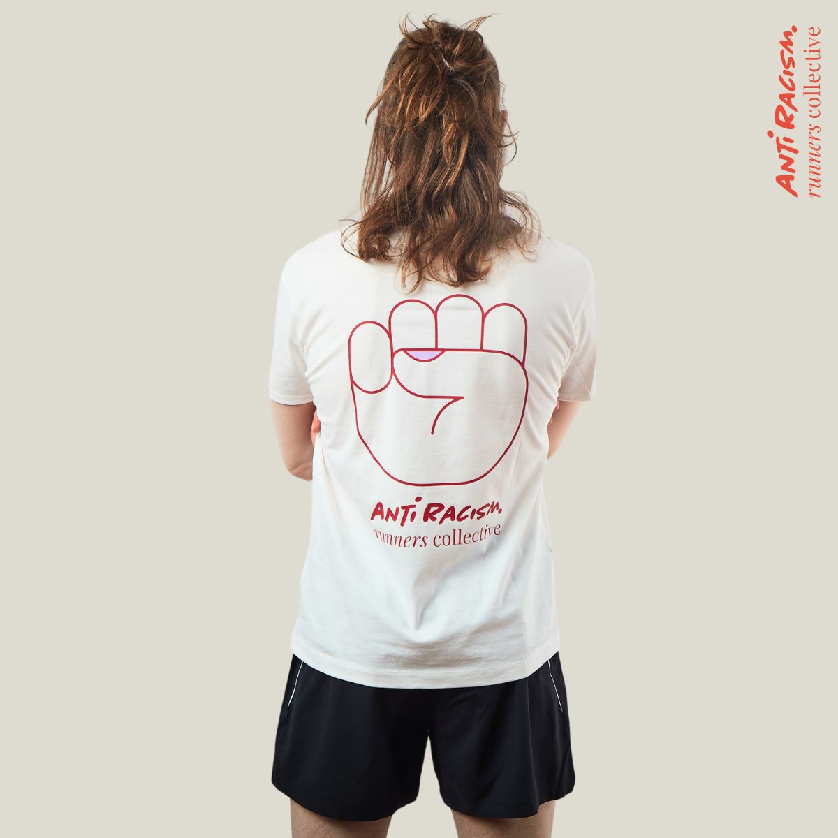 Anti Racism Runners Collective, T-Shirt, unisex, weiß, regenerative Baumwolle