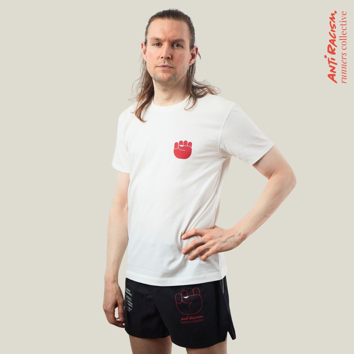 Anti Racism Runners Collective, T-Shirt, unisex, weiß, regenerative Baumwolle