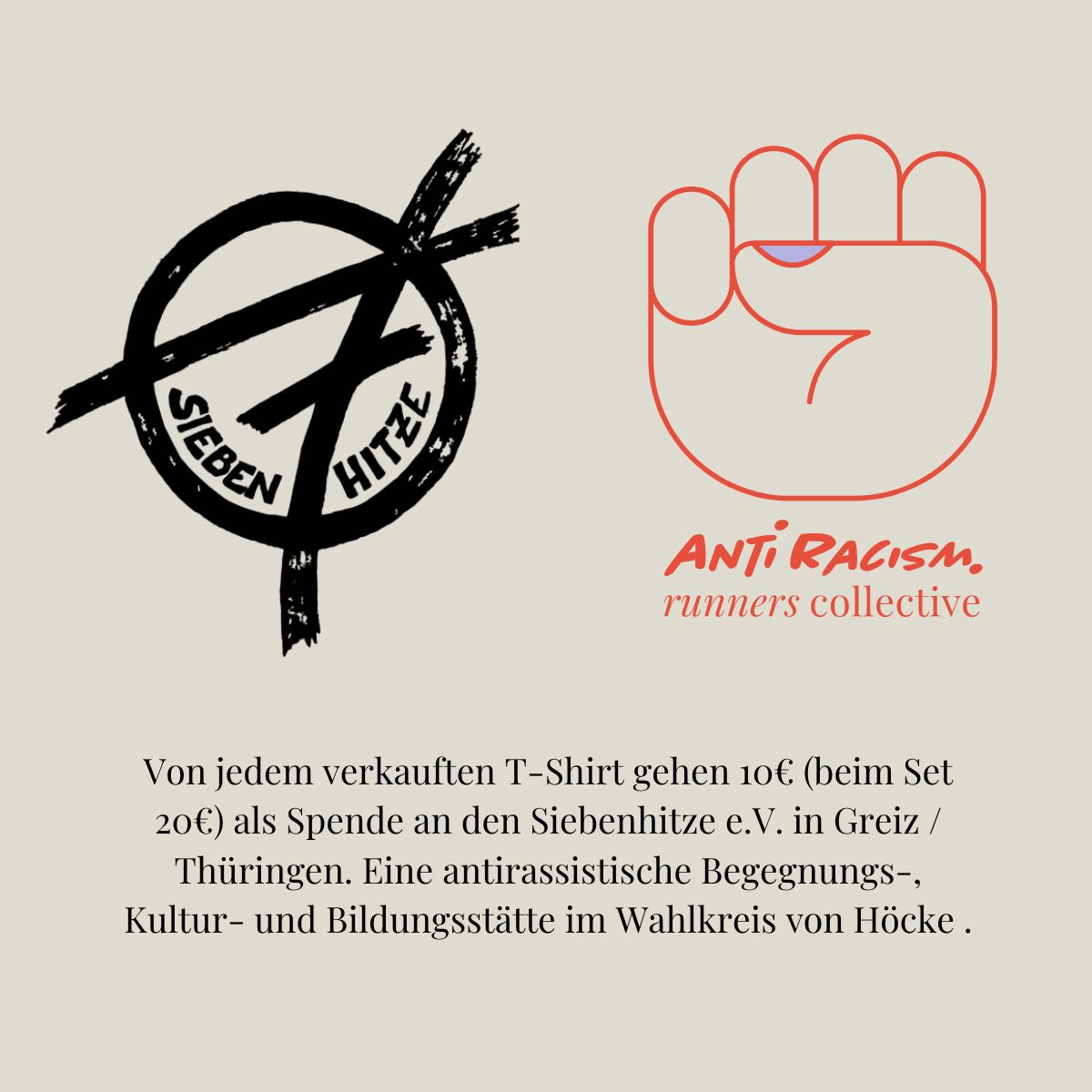 Anti Racism Runners Collective, T-Shirt, unisex, weiß, regenerative Baumwolle