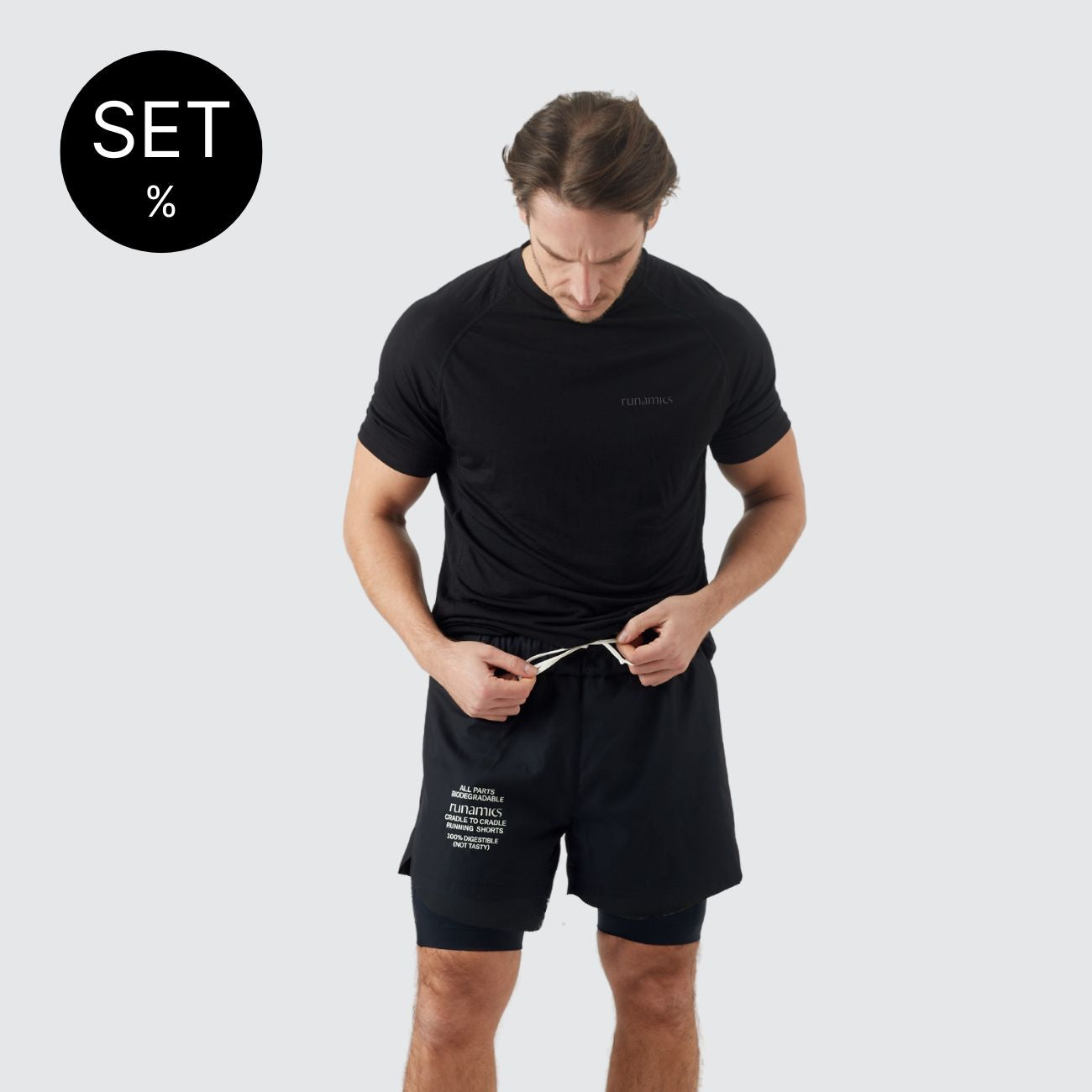 Kurzes Running Set für Herren, 3-teilig