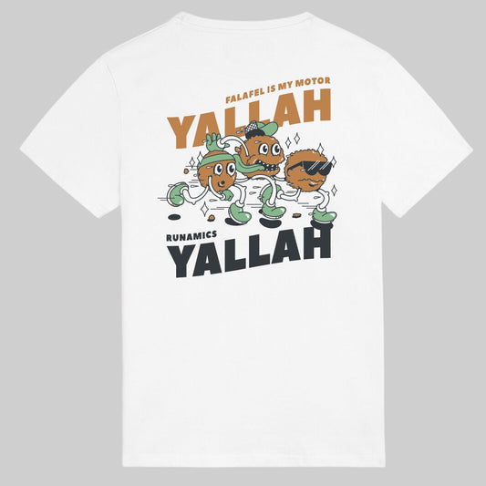 Yallah Yallah T-Shirt, Biobaumwolle, unisex, weiß