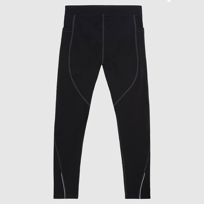 Lange Lauftights Herren, schwarz, mit Tasche