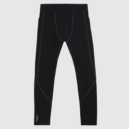 Lange Lauftights Herren, schwarz, mit Tasche